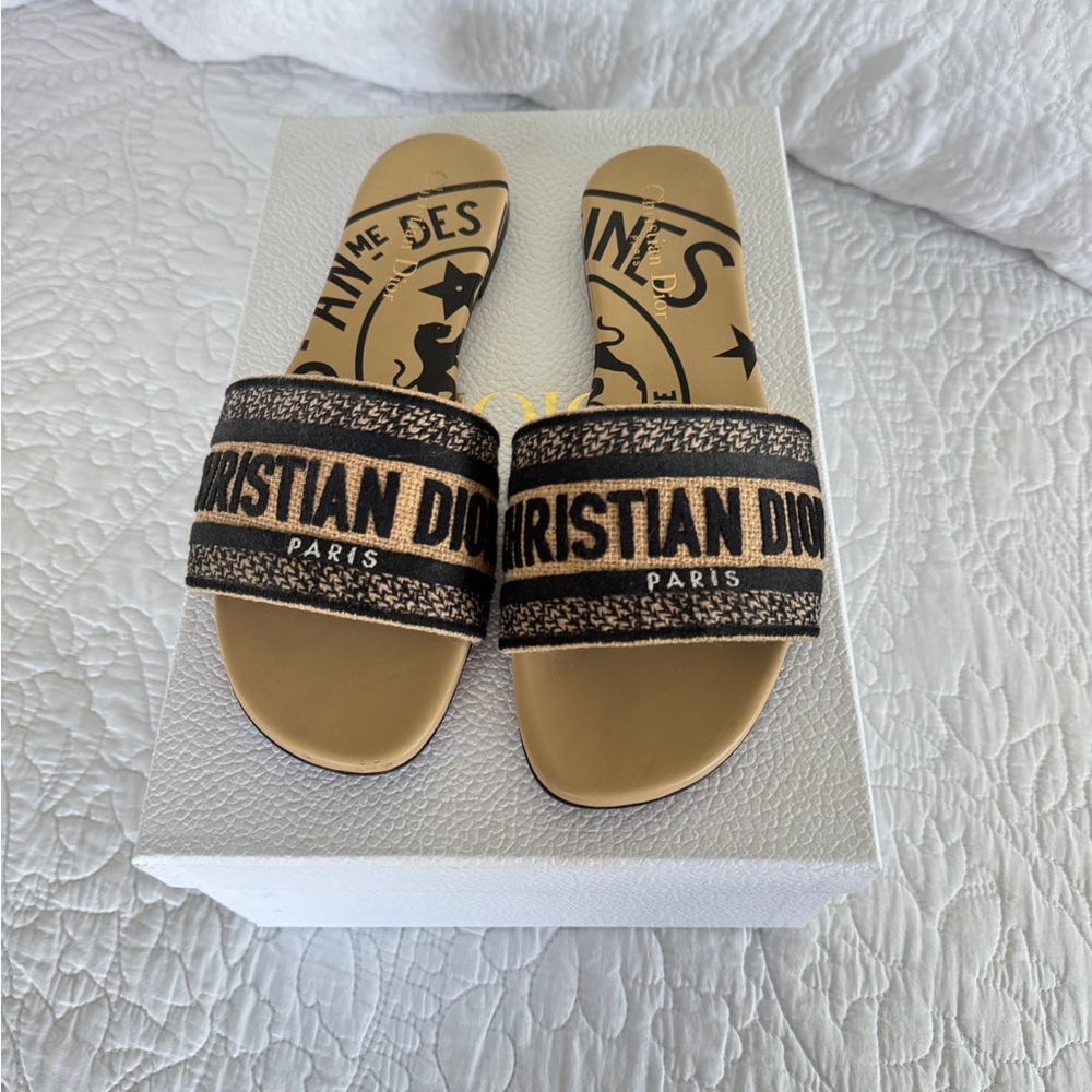 Dior Black and Tan Dway slides